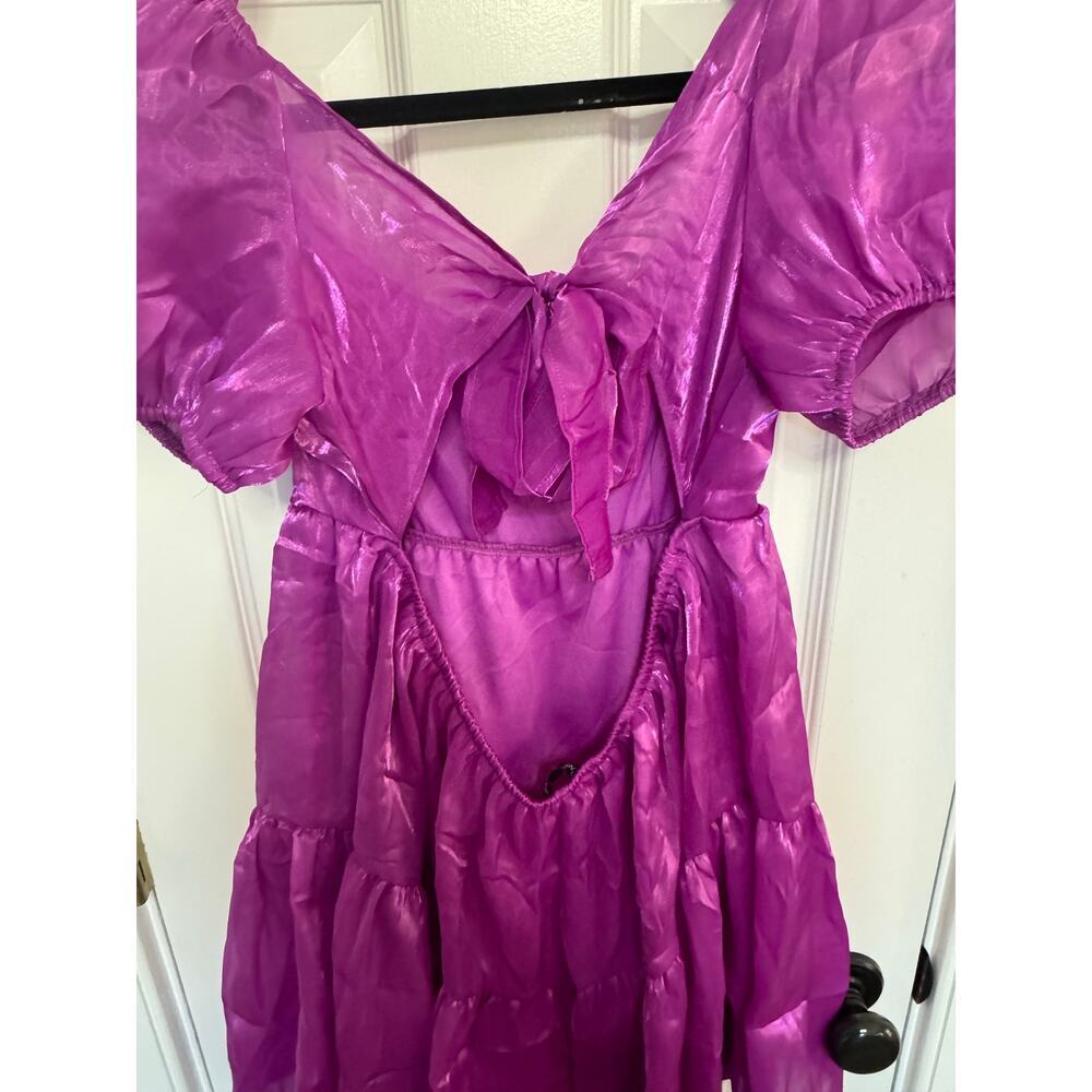 Crystal sky purple shiny cocktail dress size large - Picture 9 of 14